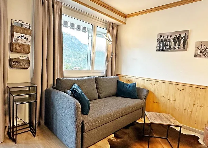 42m2 Alpenschick Mit Balkon, Ausblick, Pool - E405 아파트 세인트모리츠